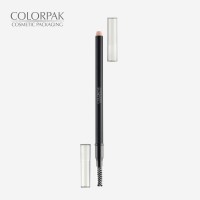 Dual sides plastic sharpener pencil eyebrow pencil packaging with soft brow and lash brush