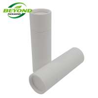 Recycled Eco Promotional 0.3oz 7g White Kraft Push Up Paper Tube Lip Balm Container